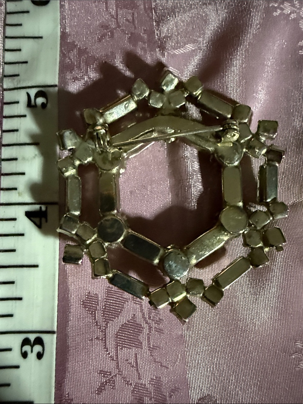 Vintage rhinestone, geometric brooch - Picture 2 of 2